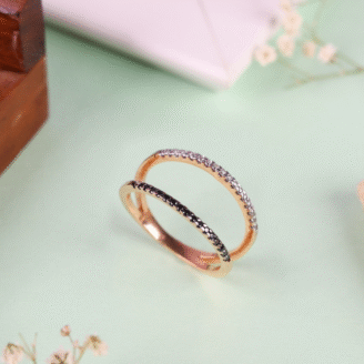 Dual band Minimalist Elegant Ring