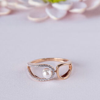 Eternal Pearl in stone studded Loop Ring