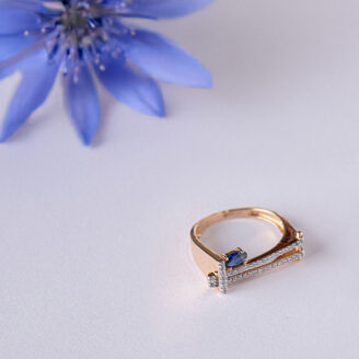 Elegant charming Dual line American Diamond Ring