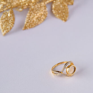 Elegant Transparent Stone and bold statement Ring