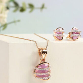 Pink Stone Snug Within An Array Of Stones Running Over It