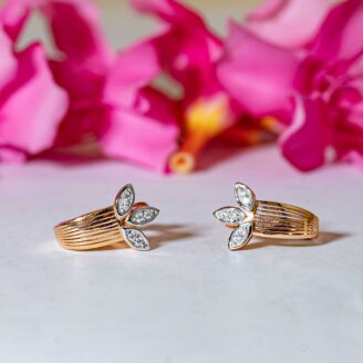 Chic Gold And White Marquise Earrings