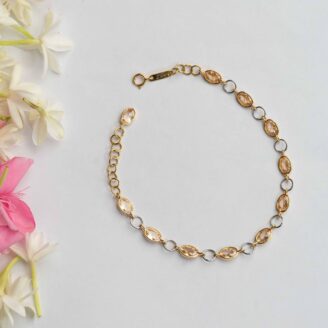 Translucent Yellow Oval Citrine Stones Bracelet