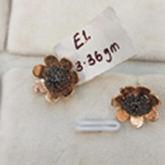 Midnight Gold Petals With Black Stone Buds At Center