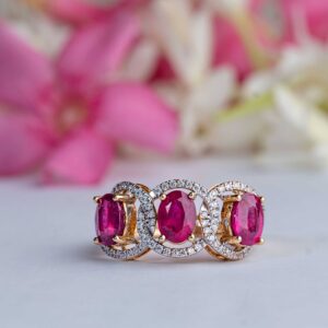 3 Rubies Crimson Royal Ring