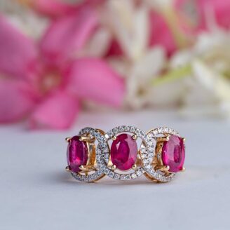 3 Rubies Crimson Royal Ring