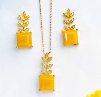 Square Stone And Diamond Leaves