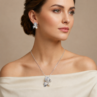 butterfly-silver-pendant-set