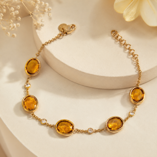orange-ovlal-stone-bracelet