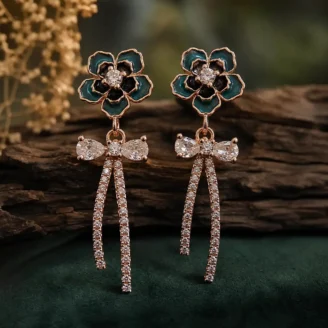 flower-bow-silver-earrings