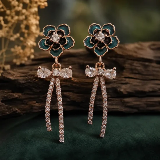 flower-bow-silver-earrings