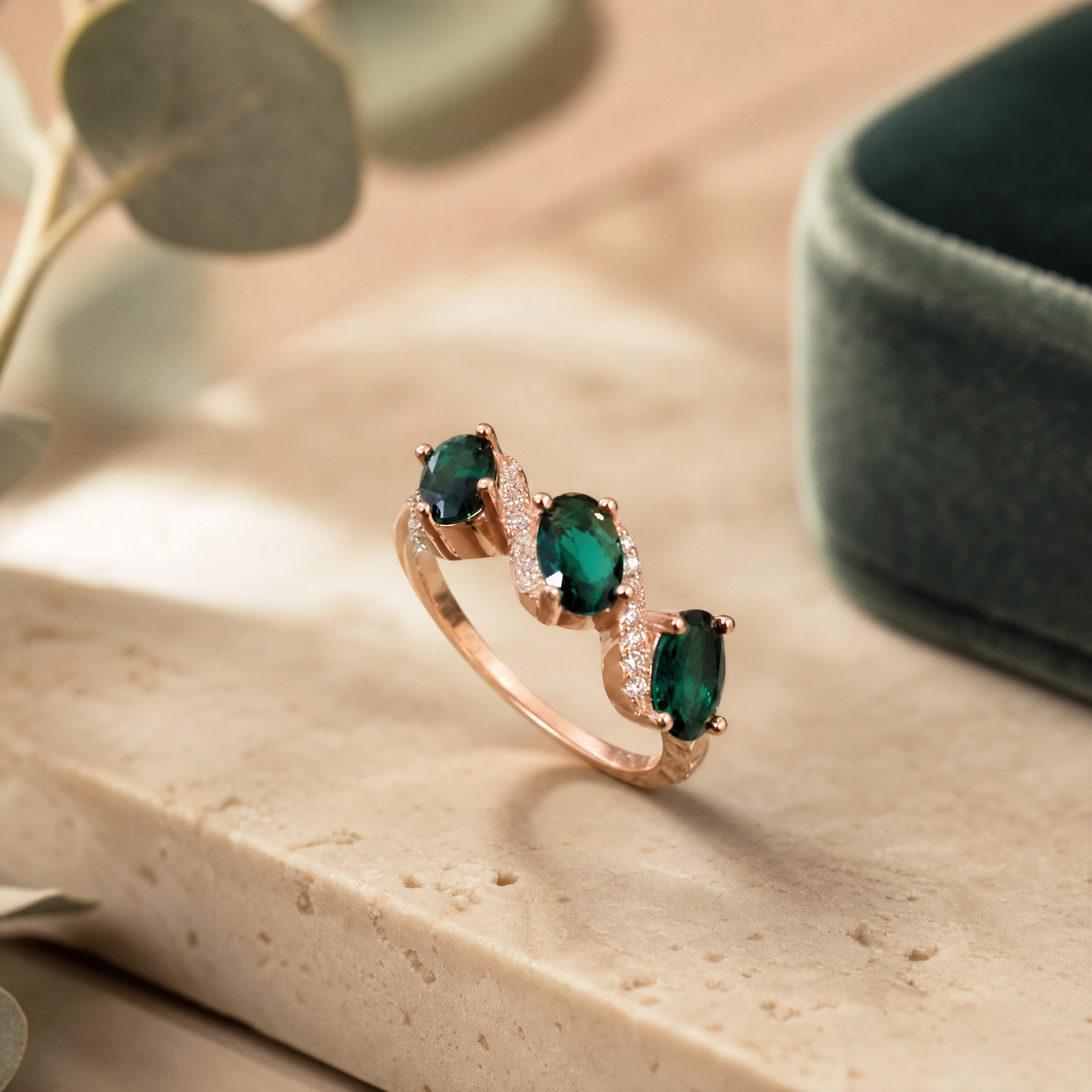 green-stones-silver-ring