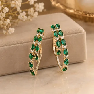 green-stones-silver-earrings